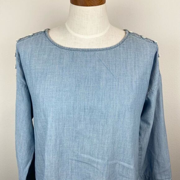 Madewell Denim Convertible Cold-Shoulder Top - Picture 3 of 6